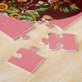  Roos Floral roze vlinder Puzzle Legpuzzel (Zijkant)