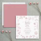  Roos Floral Script Square Shower Kaart