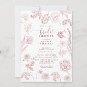  Roos Floral Script Vrijgezellenfeest Kaart (Voorkant)