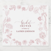 Roos Floral Script Vrijgezellenfeest Sparkling Wijnetiket (Enkel label)