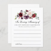 Roos Floral Share a Memory Funeral Attendance Kaar (Voorkant / Achterkant)