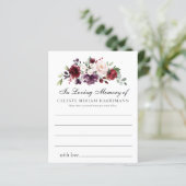 Roos Floral Share a Memory Funeral Attendance Kaar (Staand voorkant)