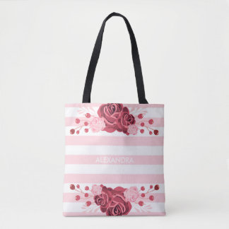 Roos Floral Stripes Draagtas