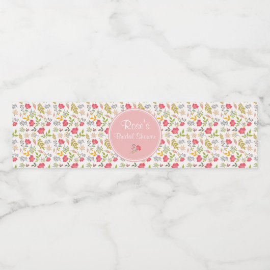 Roos Floral | VRIJGEZELLENFEEST Waterfles Etiket (Enkel label)