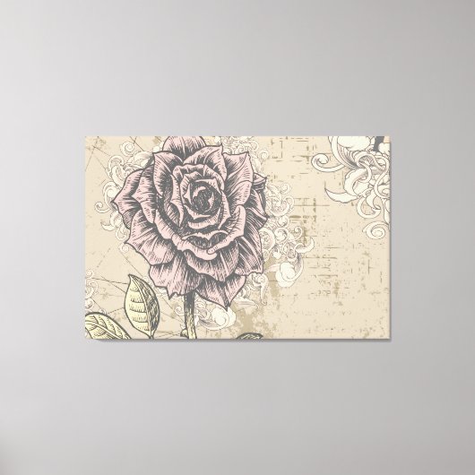  Roos Floral Wrapped Canvas (Voorkant)