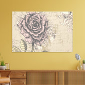  Roos Floral Wrapped Canvas Afdruk (Insitu (Woonkamer))