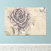  Roos Floral Wrapped Canvas Afdruk (Insitu (Houten vloer))