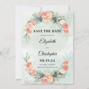 Roos Floral Wreath Eucalyptus Greenery Save The Date