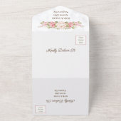 Roos Flower Gepersonaliseerd de datum opslaan All In One Uitnodiging (Buitenkant)