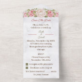 Roos Flower Gepersonaliseerd de datum opslaan All In One Uitnodiging (Binnen)