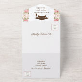 Roos Flower Gepersonaliseerd Save the Date Afstude All In One Uitnodiging (Buitenkant)
