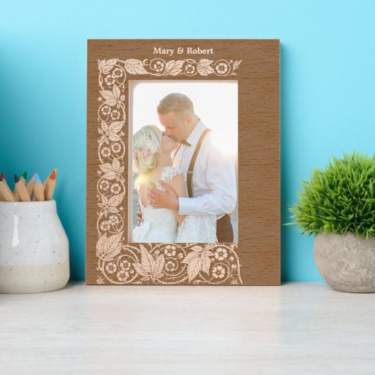 Roos Flowers Vine Border Gegraveerde Lijstjes