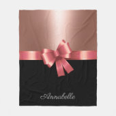 Roos Folie en Bow Fleece Deken (Voorkant)