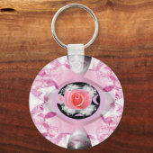 Roos Fractal Sleutelhanger (Voorkant)