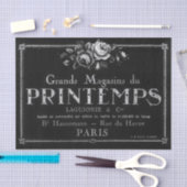  Roos Franse Typografie Black Decoupage Tissuepapier (Craft)