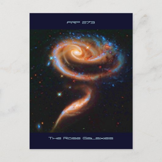 Roos Galaxies, arp 273 Briefkaart (Voorkant)