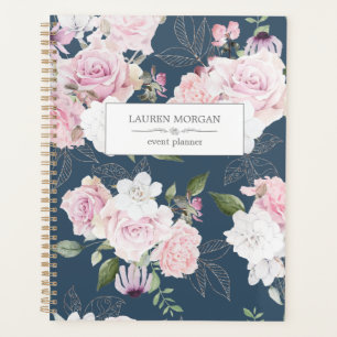 Roos Garden Blue Gepersonaliseerde planner