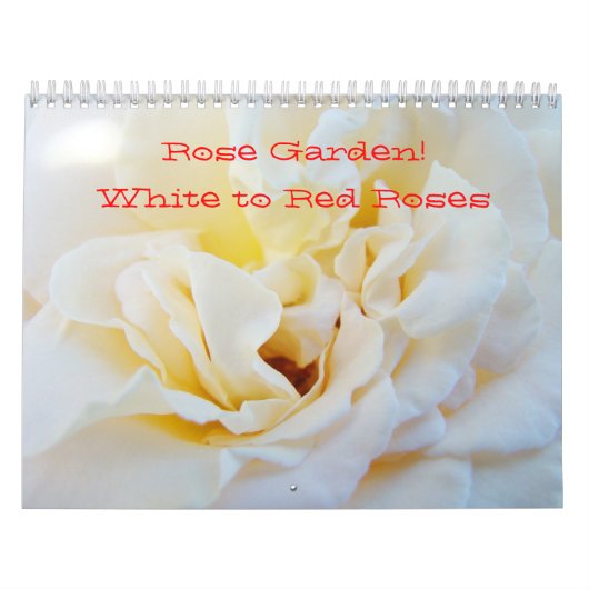 Roos Garden. Calendars Fotografie wit tot rood Kalender (Hoes)
