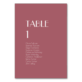 Roos Garden Dark Roos Trouwtafel Nummers Gasten Kaart