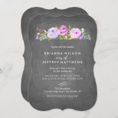 Roos Garden Floral Chalkboard Weddenschap Kaart (Voorkant / Achterkant)