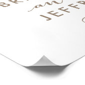 Roos Garden Floral Weddenschap Welkomstteken Poster (Hoek)