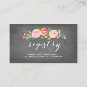 Roos Garden Floral Wedding Registry Card Informatiekaartje