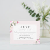 Roos Garden Floral Wedding RSVP Reply Kaart (Staand voorkant)