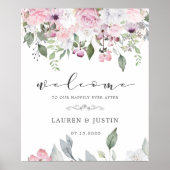 Roos Garden Floral Wedding Welkom Poster (Voorkant)