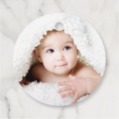 Roos Garden Girl Baptism Roze foto's met gunstige Bedankjes Labels (Achterkant)