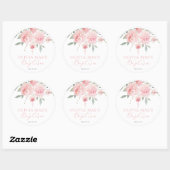 Roos Garden Girl Boho Baptism Ronde Sticker (Vel)