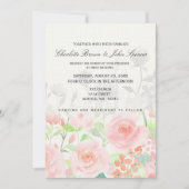 Roos Garden Modern Floral bruiloft Kaart (Voorkant)