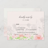 Roos Garden Modern Floral bruiloft rsvp (Voorkant / Achterkant)