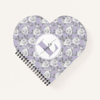 Roos Garden Monogram Lavendel Notitieboek