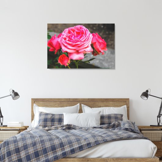 Roos Garden Portrait Canvas Afdruk (Insitu (Slaapkamer))