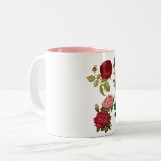 Roos Garden Tweekleurige Koffiemok (Voorkant links)