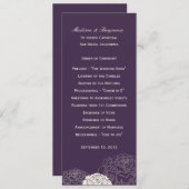 Roos Garden Wedding Programme - Paars Programma (Voorkant / Achterkant)