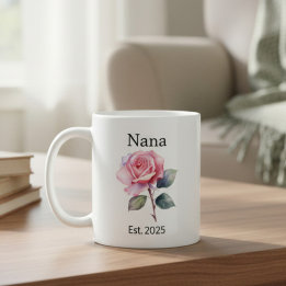 Roos geboortebloem juni voor Nana met jaar Koffiemok