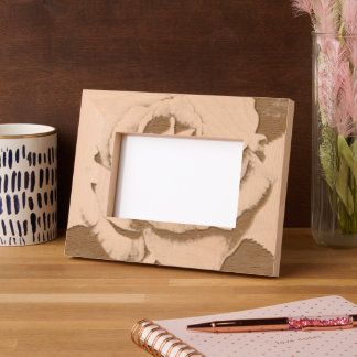 Roos geëtst 4 "x6" Hout Lijst Gegraveerde Lijstjes