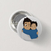 Roos-gekleurde Hug! Ronde Button 3,2 Cm (Voorkant /achterkant)