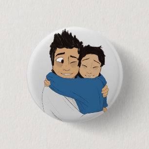 Roos-gekleurde Hug! Ronde Button 3,2 Cm