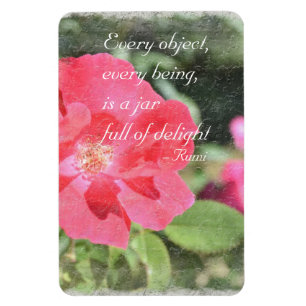 Roos, geslepen, Floral Garden Rumi Quote Magnet Magneet