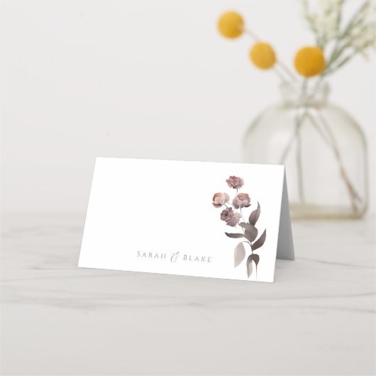 Roos Gevouwen Trouwplaats Kaart Met Kippenmaaltijd (Achterkant)