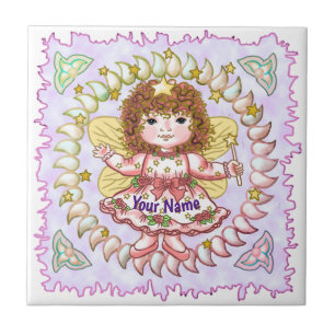 Roos Girl Fairy tegel Tegeltje