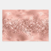 Roos Glam Gold Glitzy Sparkle Glitter Inpakpapier Vel (Voorkant 2)