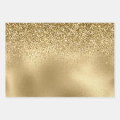 Roos Glam Gold Glitzy Sparkle Glitter Inpakpapier Vel (Voorkant)
