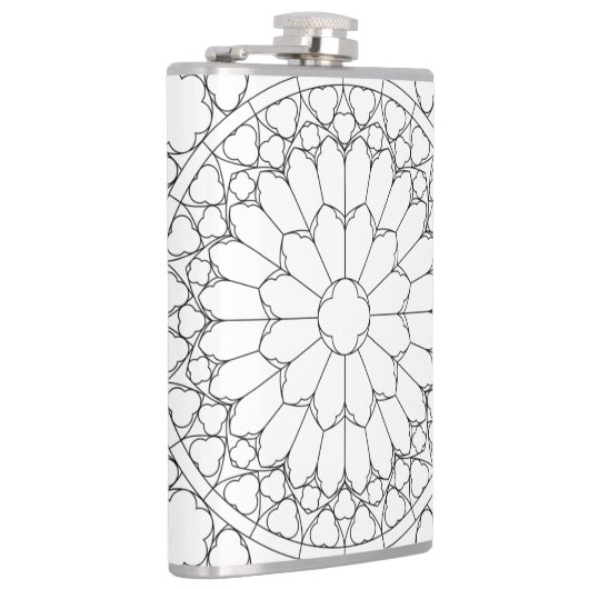 Roos Glas in lood Heupfles (Rechts)