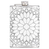 Roos Glas in lood Heupfles (Voorkant)