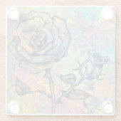 Roos Glazen Onderzetter (Achterkant)