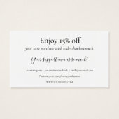 Roos Glitter Bedankt voor de Korting Aankoop Visitekaartje (Achterkant)