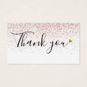 Roos Glitter Bedankt voor de Korting Aankoop Visitekaartje (Voorkant)